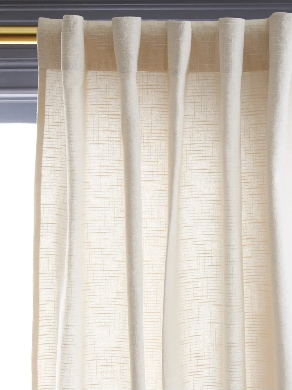 QUINCE Set Of 2 48x84 Cotton Slub Curtains Natural 9265